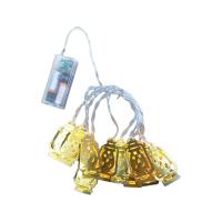 GAZ LAMBA MODEL=10PCS   GOLD METAL   PİLLİ  DEKORATİF LED IŞIK - LAMBA  2MT KABLO