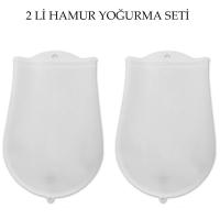 Hamur Torbası 2 li Set Orta ve Büyük Hamur Silikon Şeffaf Yoğurma Torbası Ekmek Makarna Mantı Yoğur