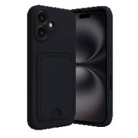 iPhone 16 Kılıf Kelvin Kartvizitli Silikon - Siyah