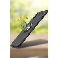 iPhone XS Max Kılıf Range Yüzüklü Silikon - Siyah