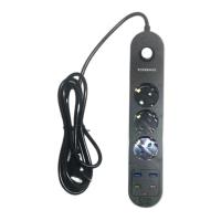 Isıya Dayanıklı Termal Akım Korumalı 3 Priz Girişli 2 USB Girişli 2 TYPE-C Girişli Pirz