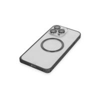 Joko iPhone 15 Pro Max Kılıf Metal Bumper Magneticsafe Kapak - Siyah