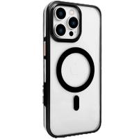 Joko iPhone 15 Pro Max Gleam PC Sert Magsafe Kılıf - Şeffaf-Siyah