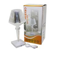 KRİSTAL ABAJUR 3 RENK LED DOKUNMATİK USB ŞARJLI MASA LAMBASI