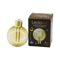 LEDOLET G-95  4W - E27   GOLD COLOR  FLAMENT RUSTİK AMPUL  400LUMEN - 2200K  KIRILMAZ GÖVDE