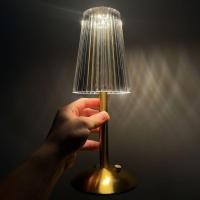 Masa Üstü Taşınabilir USB Şarjlı Dokunmatik Eskitme Lambader Model Led Kristal Abajur W-030