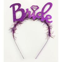 Mor Renk Bekarlığa Veda İtalik Yazı Alyanslı Bride Taç