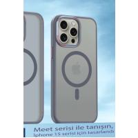 Movenchy iPhone 14 Pro Max Kılıf Radyant Magsafe Kapak - Titan Gri