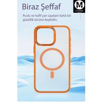 Movenchy iPhone 15 Kılıf Radyant Magsafe Kapak - Turuncu