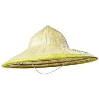 Naturel Renk Cambodia Kamboçyalı Vietnam Konik Şapkası PVC Hasır