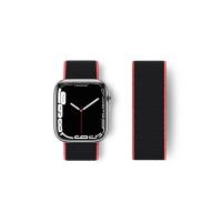 Newface Apple Watch 38mm Hasırlı Cırtcırtlı Kordon - Pembe-Siyah