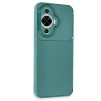 Newface Huawei Nova 12S Kılıf Auto Focus Karbon Kapak - Koyu Yeşil