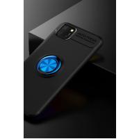 Newface Huawei Y5P Kılıf Range Yüzüklü Silikon - Siyah-Mavi