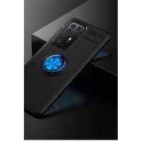 Newface Huawei P40 Pro Kılıf Range Yüzüklü Silikon - Siyah-Mavi