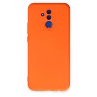 Newface Huawei Mate 20 Lite Kılıf Nano içi Kadife Silikon - Turuncu