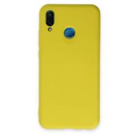 Newface Huawei P20 Lite Kılıf Nano içi Kadife Silikon - Sarı