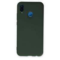 Newface Huawei P20 Lite Kılıf Nano içi Kadife Silikon - Koyu Yeşil