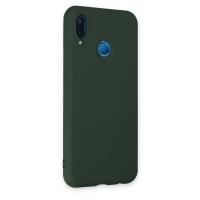 Newface Huawei P20 Lite Kılıf Nano içi Kadife Silikon - Koyu Yeşil