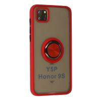 Newface Huawei Y5P Kılıf Montreal Yüzüklü Silikon Kapak - Kırmızı