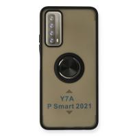 Newface Huawei P Smart 2021 Kılıf Montreal Yüzüklü Silikon Kapak - Siyah