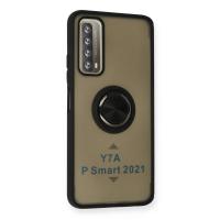 Newface Huawei P Smart 2021 Kılıf Montreal Yüzüklü Silikon Kapak - Siyah