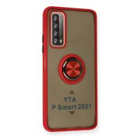 Newface Huawei P Smart 2021 Kılıf Montreal Yüzüklü Silikon Kapak - Kırmızı