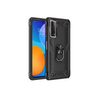 Newface Huawei P Smart 2021 Kılıf Sofya Yüzüklü Silikon Kapak - Siyah