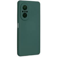 Newface Huawei Nova 9 SE Kılıf Nano içi Kadife Silikon - Koyu Yeşil