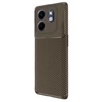 Newface İnfinix Smart 9 Kılıf Auto Focus Karbon Kapak - Kahverengi