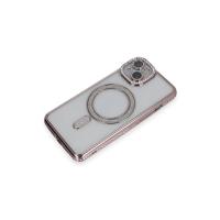 Newface iPhone 14 Kılıf Joke Simli Magneticsafe Kılıf - Pembe