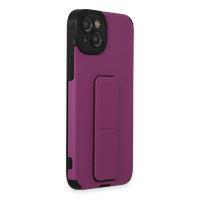 Newface iPhone 14 Plus Kılıf Mega Standlı Silikon - Mor