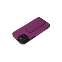 Newface iPhone 14 Plus Kılıf Mega Standlı Silikon - Mor