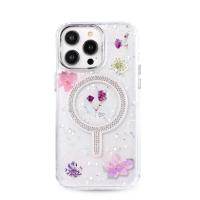 Newface iPhone 14 Pro Flower Magsafe Kapak - Mor