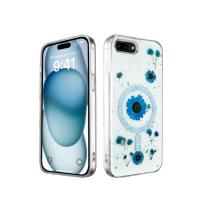 Newface iPhone 7 Kılıf Daisy Simli Magsafe Kapak - Mavi