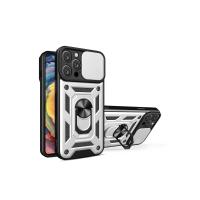 Newface iPhone 16 Pro Kılıf Pars Lens Yüzüklü Silikon - Gümüş