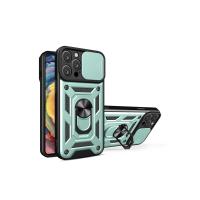 Newface iPhone 16 Pro Max Kılıf Pars Lens Yüzüklü Silikon - Yeşil