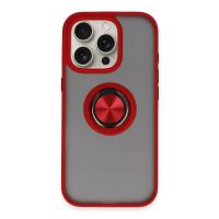 Newface iPhone 16 Pro Kılıf Montreal Yüzüklü Silikon Kapak - Kırmızı