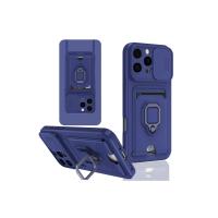 Newface iPhone 16 Pro Kılıf Zuma Kartvizitli Yüzüklü Silikon - Lacivert