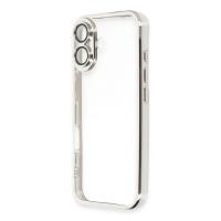 Newface iPhone 16 Plus Kılıf Razer Lensli Silikon - Gümüş