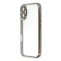Newface iPhone 16 Plus Kılıf Razer Lensli Silikon - Titanyum Gri