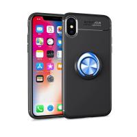 Newface iPhone XS Max Kılıf Range Yüzüklü Silikon - Siyah-Mavi