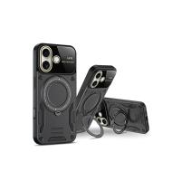 Newface iPhone 16 Kılıf Joy Lens Standlı Kapak - Koyu Yeşil