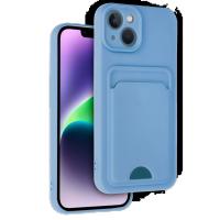 Newface iPhone 14 Kılıf Kelvin Kartvizitli Silikon - Mavi