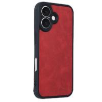 Newface iPhone 16 Kılıf Aras Deri Kapak - Kırmızı