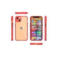 Newface iPhone 13 Kılıf Miami Şeffaf Silikon - Kırmızı