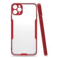 Newface iPhone 11 Pro Max Kılıf Platin Silikon - Kırmızı