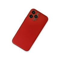 Newface iPhone 13 Pro Kılıf Coco Deri Silikon Kapak - Kırmızı