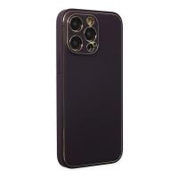 Newface iPhone 13 Pro Kılıf Coco Deri Silikon Kapak - Derin Mor