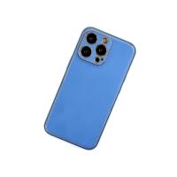 Newface iPhone 13 Pro Max Kılıf Coco Deri Silikon Kapak - Açık Mavi