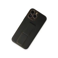 Newface iPhone 13 Pro Max Kılıf Coco Deri Standlı Kapak - Siyah